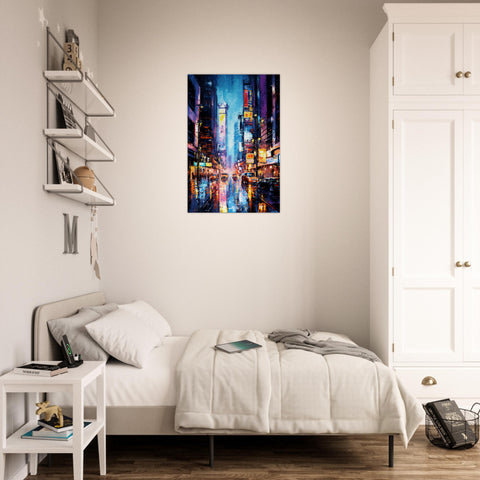 Cyberpunk Neon Nightscape - Art-Deco Inspired Cyberpunk Canvas Art