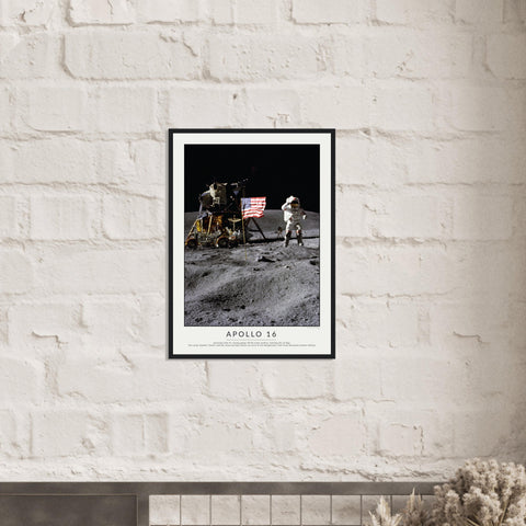 Apollo 16 Jumping Salute - Spaceflight Minimalist Photography