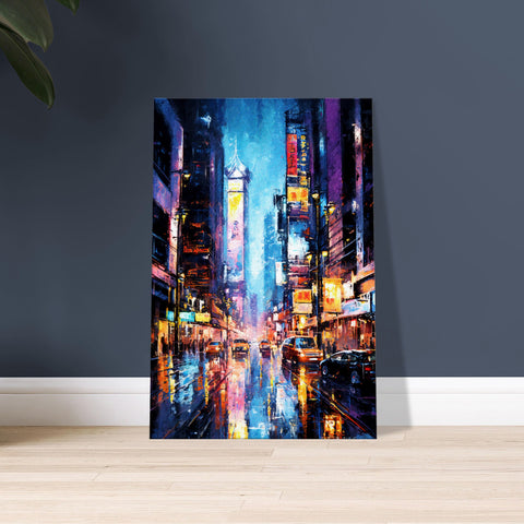 Cyberpunk Neon Nightscape - Art-Deco Inspired Cyberpunk Canvas Art