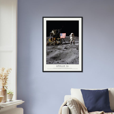 Apollo 16 Jumping Salute - Spaceflight Minimalist Photography