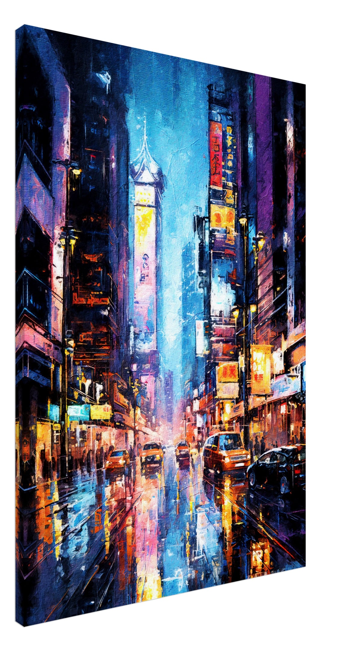Cyberpunk Neon Nightscape - Art-Deco Inspired Cyberpunk Canvas Art